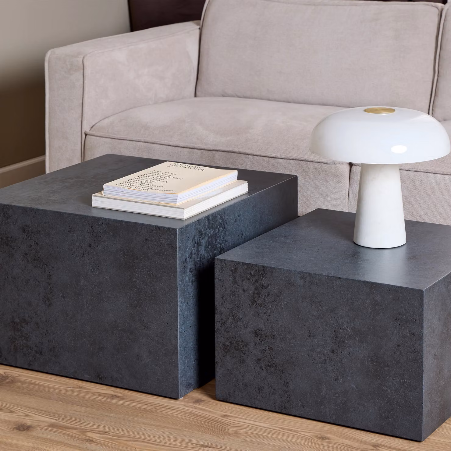 Furniture To Go Dice Square Coffee Table Set in Black Ocean Rough Paper – 4