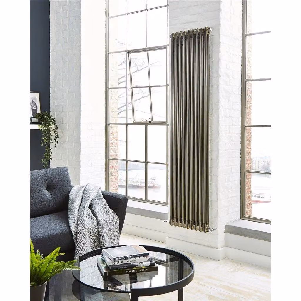 Clifton Silver Vertical Radiator with 2 Columns, H x W: 180 x 51.5 cm, Metallic Silver – 2