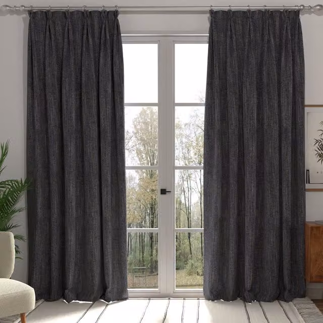 Terrys Polaris Made to Measure Blackout Fabric Panel Curtain in Blue and Grey