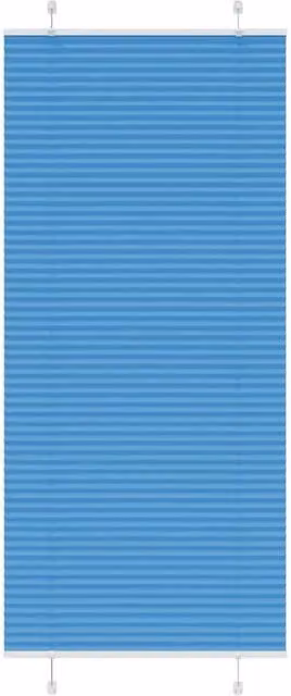 Berkfield Home Single Pleat Blue Polyester Semi-Transparent Blind, W: 90 cm, H: 200 cm