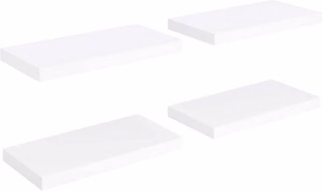 Berkfield Home Set of 4 White Floating Wall Shelves, W/D/H: 50 x 23 x 3.8 cm – 1