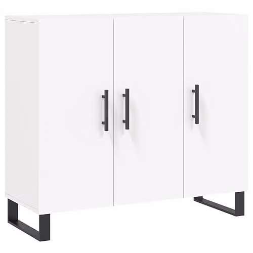 vidaXL Modern White Sideboard in Engineered Wood W/D/H: 90 x 34 x 80 cm – 1