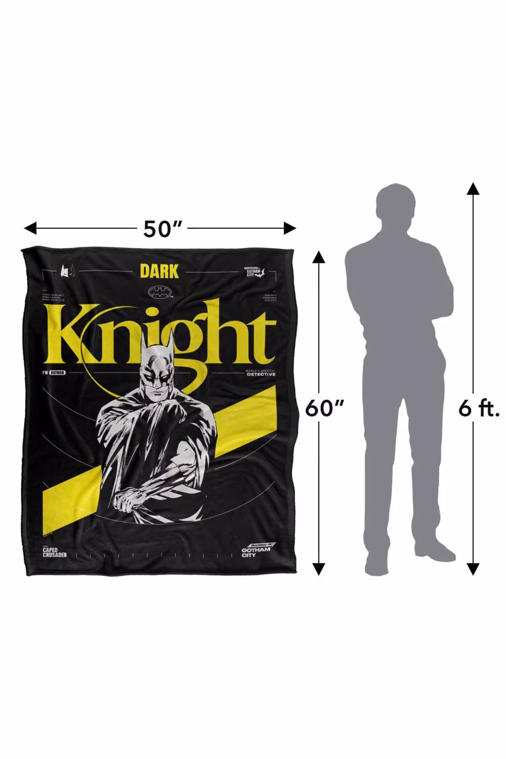 Warner Bros. Batman Dark Knight Super Soft Silky Touch Fleece Throw Blanket, Multicolour, W: 91.44 cm x L: 147 cm – 8