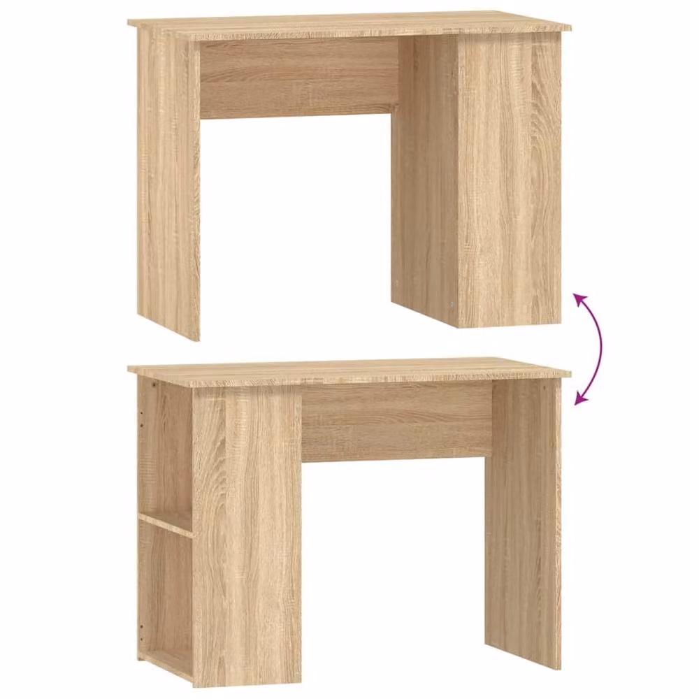 Berkfield Home Modern Writing Desk in Sonoma Oak, Brown, W/D/H: 100 x 55 x 75 cm – 2