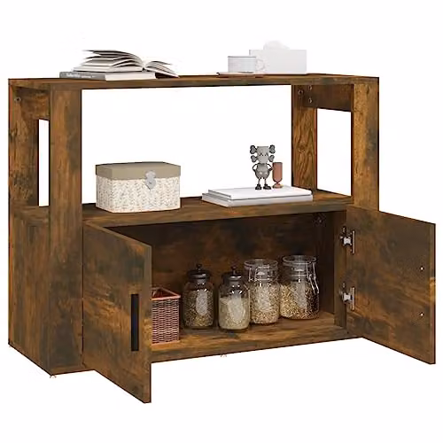 vidaXL Classic Sideboard in Brown Smoked Oak, W/D/H: 80 x 30 x 60 cm – 4