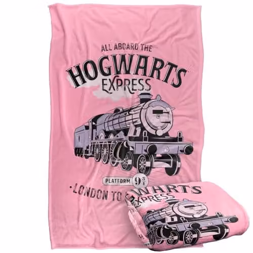 LOGOVISION Harry Potter All Aboard The Hogwarts Express Super Soft Fleece Throw Blanket, Multicolour, W: 91.44 cm, L: 147 cm