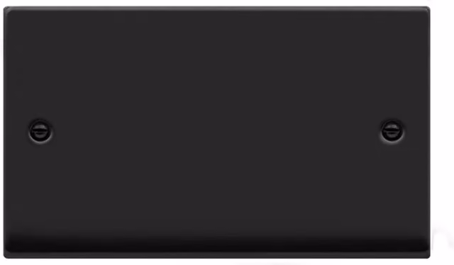 SE HOME Modern 2 Gang Blank Plate in Black
