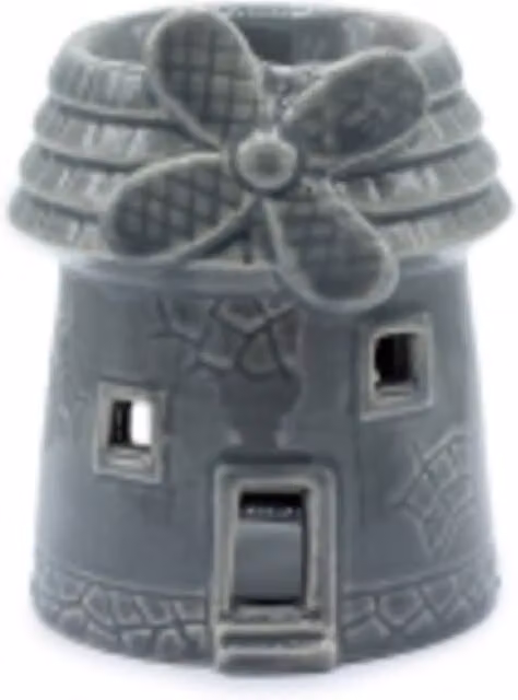 Serenityy Windmill Ceramic Tealight Oil Burner, Grey