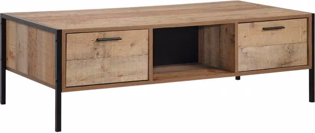 Timber Art Design UK Stretton Four Drawer Table in Rustik Oak and Black Industrial Style
