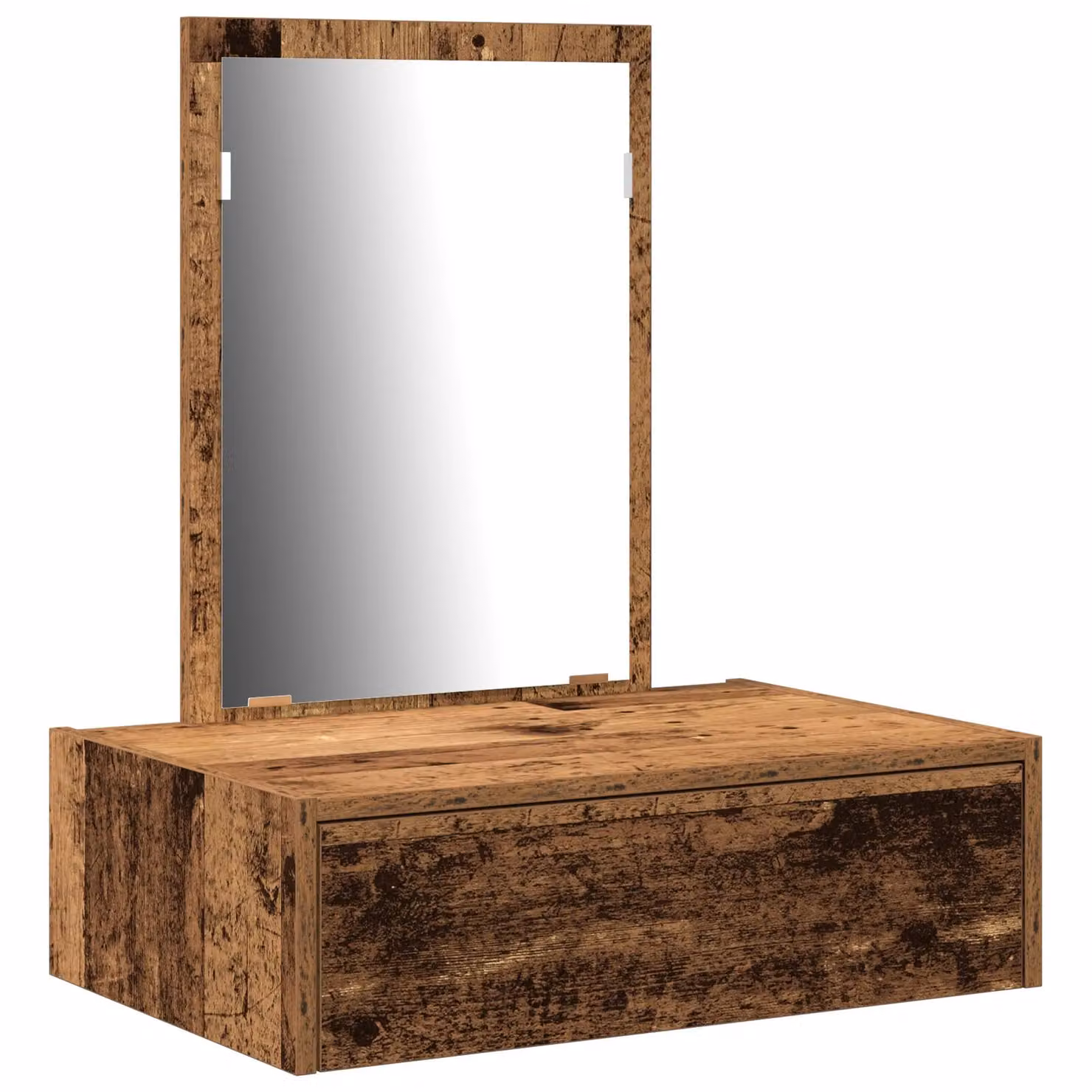 Berkfield Home Rustic Old Wood Wall Hanging Dressing Table, Brown, W: 60 cm, D: 40 cm, H: 70 cm – 2