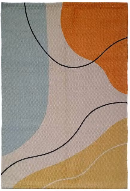 New Edge Blinds Venus Abstract Printed Rug, Multicolour, W: 70 cm, L: 120 cm