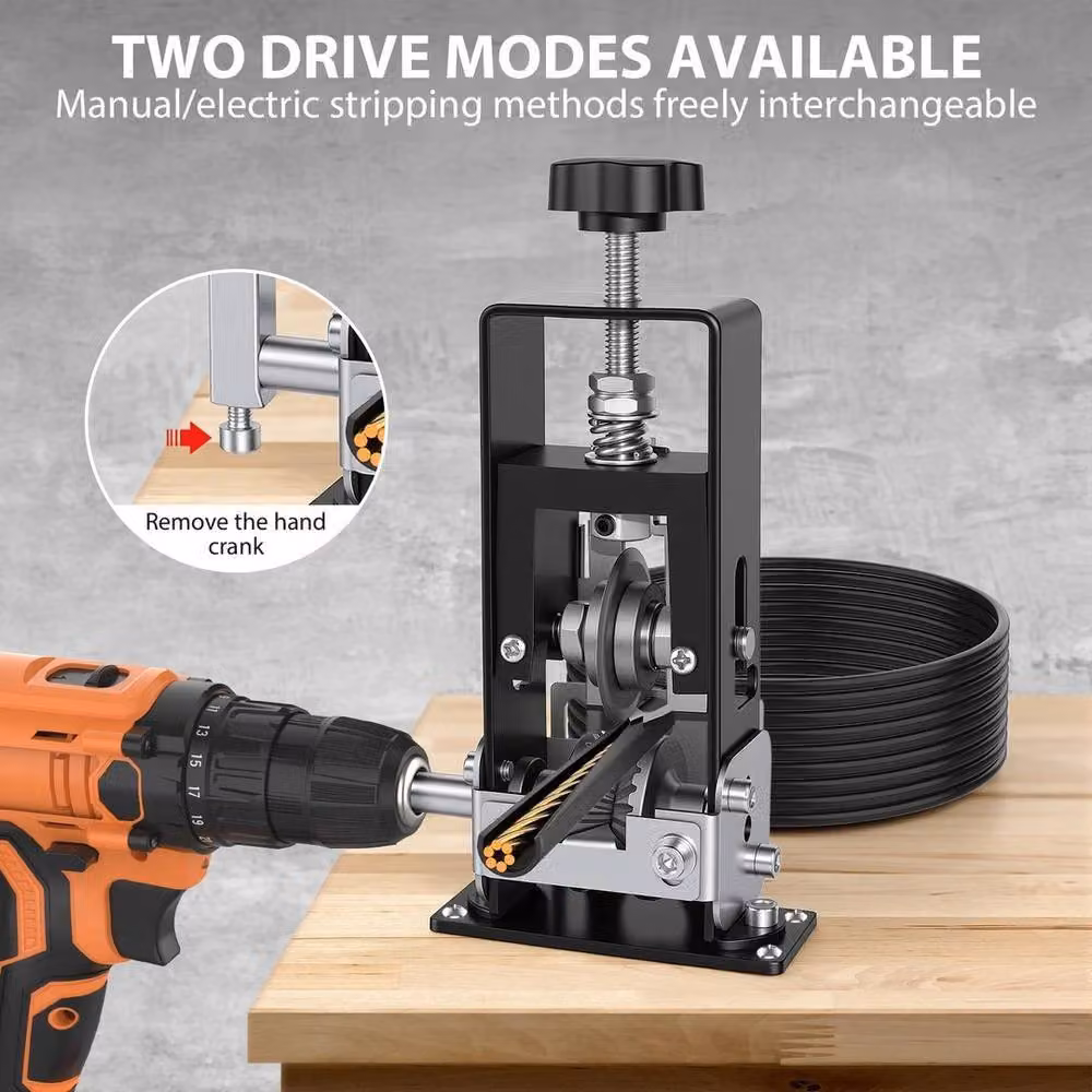 FLAVORA 2-in-1 Portable Powered Wire Stripping Machine in Black, W: 520 mm – 3