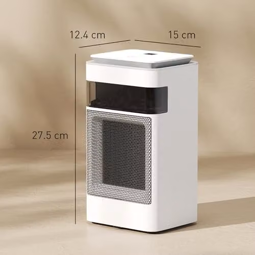 HOMCOM 1500W Ceramic Electric Fan Space Heater with 3 Modes, White – 7