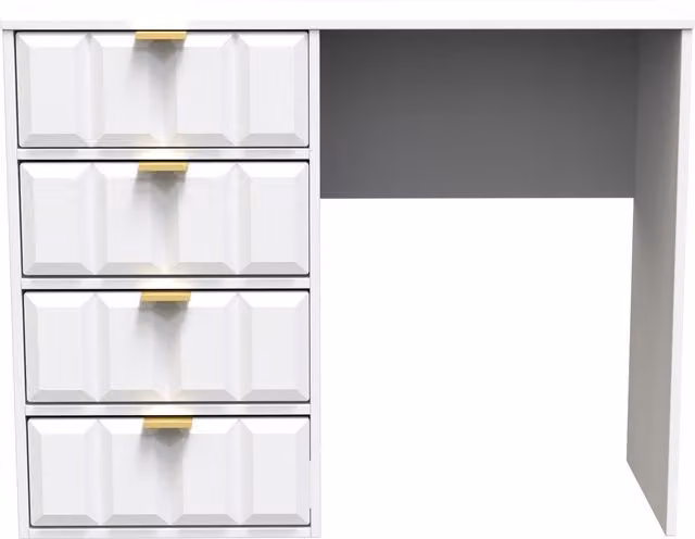 2 U Metro Ready Assembled 4 Drawer Vanity in White and Gold – 1
