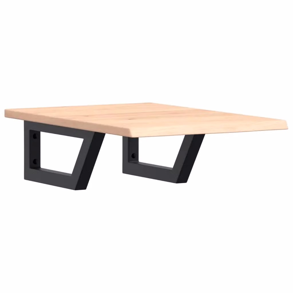 Berkfield Home Wall Mounted Basin Shelf in Brown Oak and Black Steel