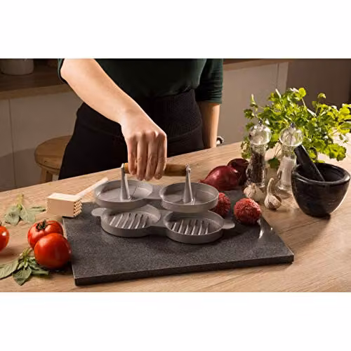 Premier Housewares From Scratch Non-Stick Double Hamburger Press in Brown – 6