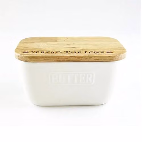 Selbrae House Spread The Love White Butter Dish