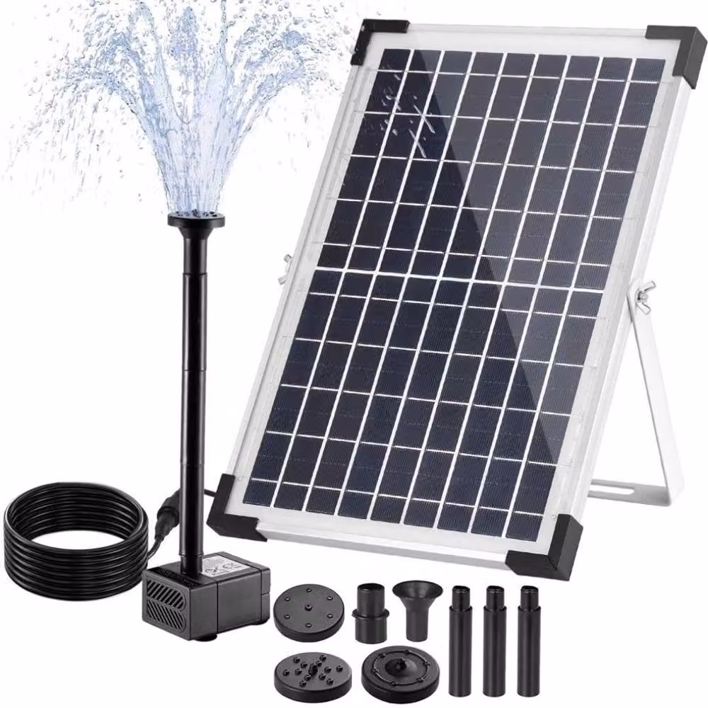 FLAVORA Solar Powered Fountain Pond Water Pump in Black – 4