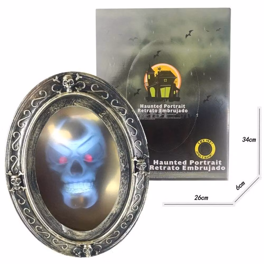 SPETLEK Halloween Haunted Mirror in Bronze with Motion and Sound Sensor, W 100 cm x H 60 cm – 5