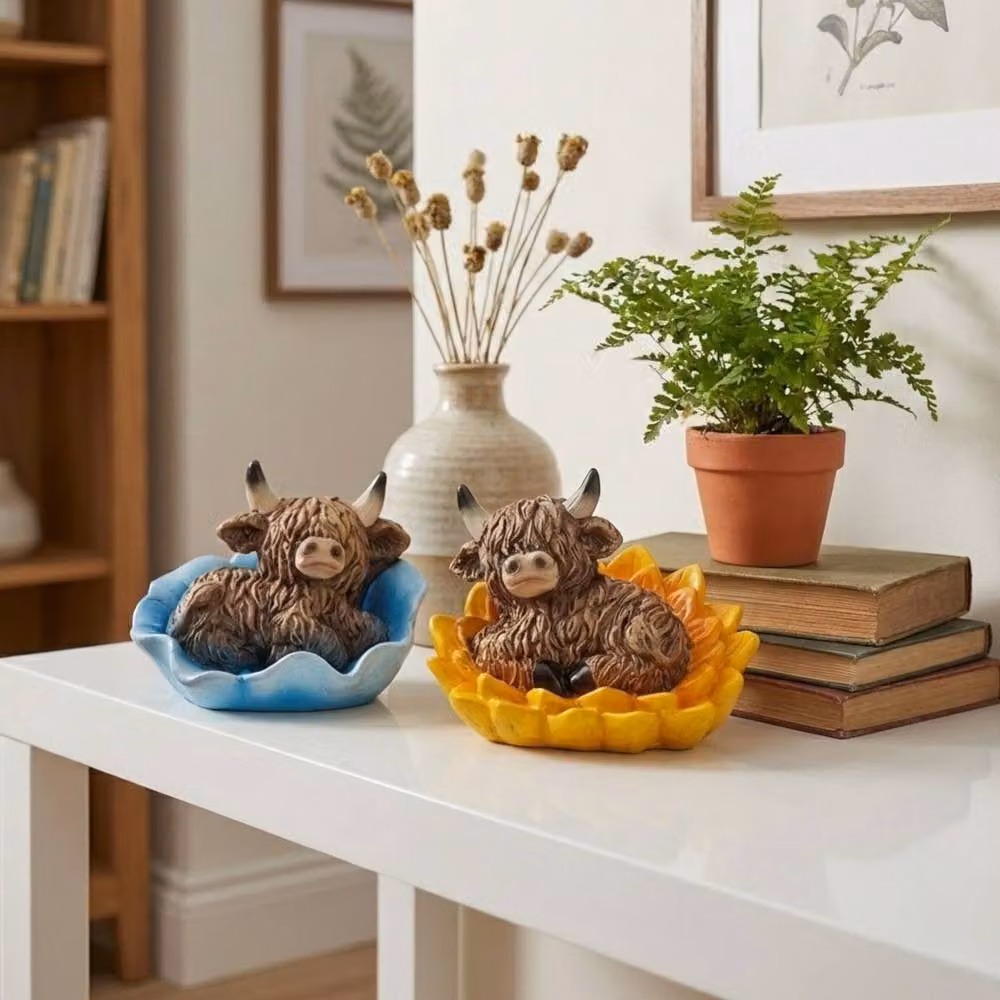 Garden Greatness Duo Highland Cow Flower Bed Ornament, Multicolour, 2 Pack – 2
