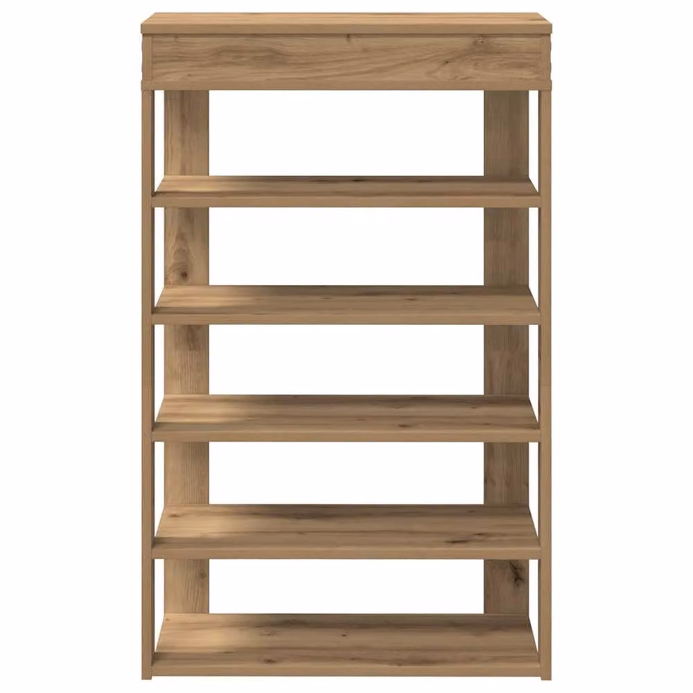 Berkfield Home Artisan Oak Shoe Rack in Brown, W/D/H: 60 x 30 x 98 cm – 2