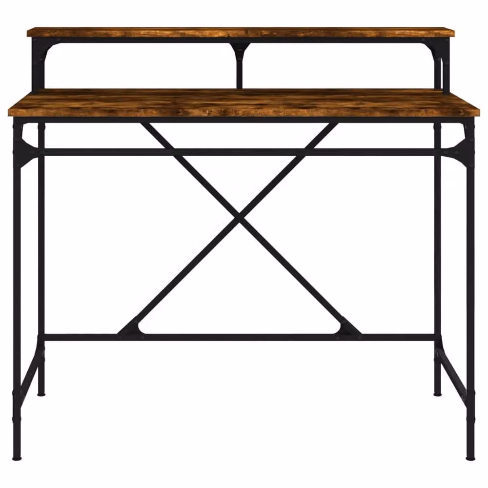 Berkfield Home Computer Desk in Smoked Oak and Brown, W/D/H: 100 x 50 x 90 cm – 4