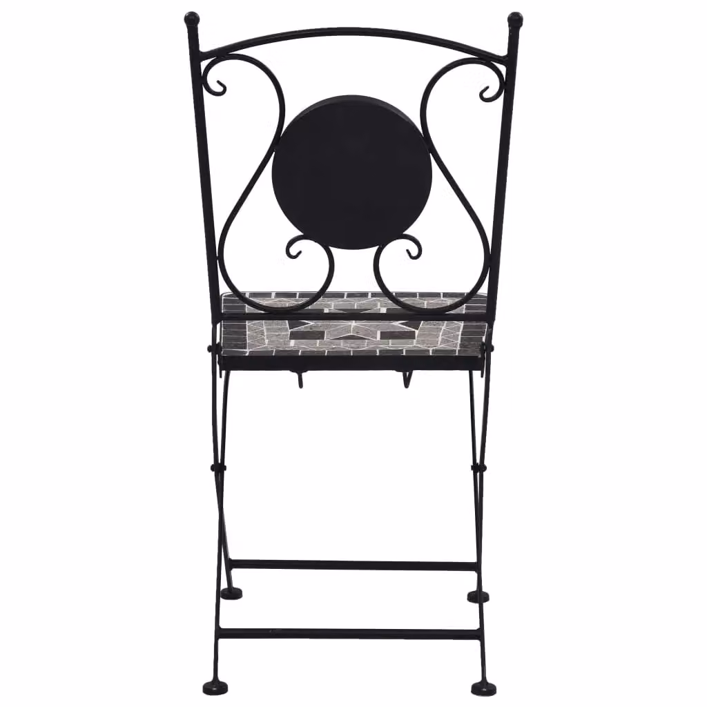 Berkfield Home Mosaic Bistro Chairs, 2 Piece Set, Grey – 2