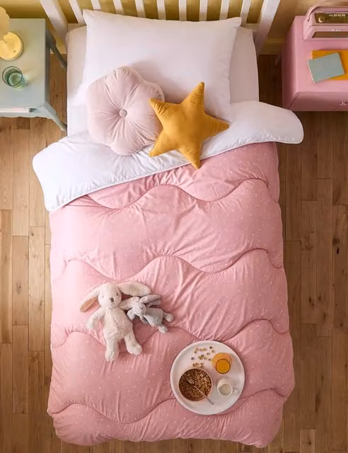 Nightlark Star 10.5 Tog Coverless Childrens Duvet Set in Pink Mix