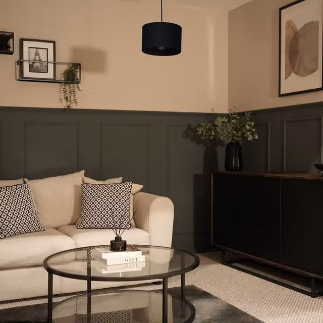 ValueLights Reni Small Modern Cylinder Ceiling Light Shade in Black Fabric