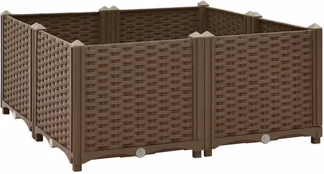 Berkfield Home Brown Polypropylene Raised Bed W/D/H: 80 x 80 x 38 cm – 1