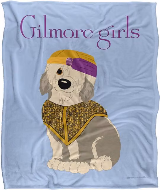Warner Brothers Gilmore Girls Dog Logo Silky Touch Super Soft Throw Blanket, White, W: 152 cm, D: 127 cm – 1