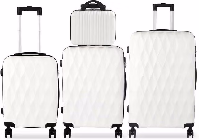 Lishetimig 4-Piece ABS Hard Shell Luggage Set in White – 1