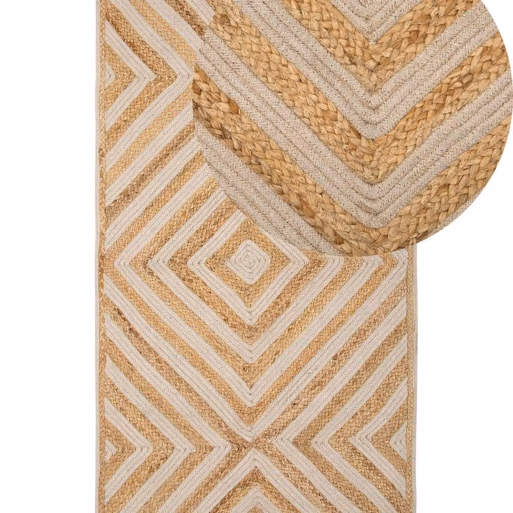 Wyld and Coco Handwoven Cotton and Jute Rectangular Rug in Beige, W: 80 cm, L: 150 cm – 2