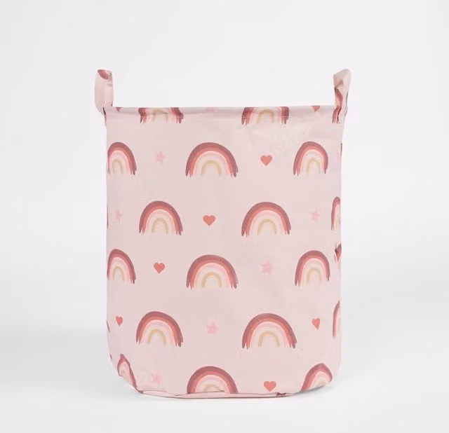 OHS Collapsible Pop Up Laundry Basket and Toy Organiser in Light Pink – 1