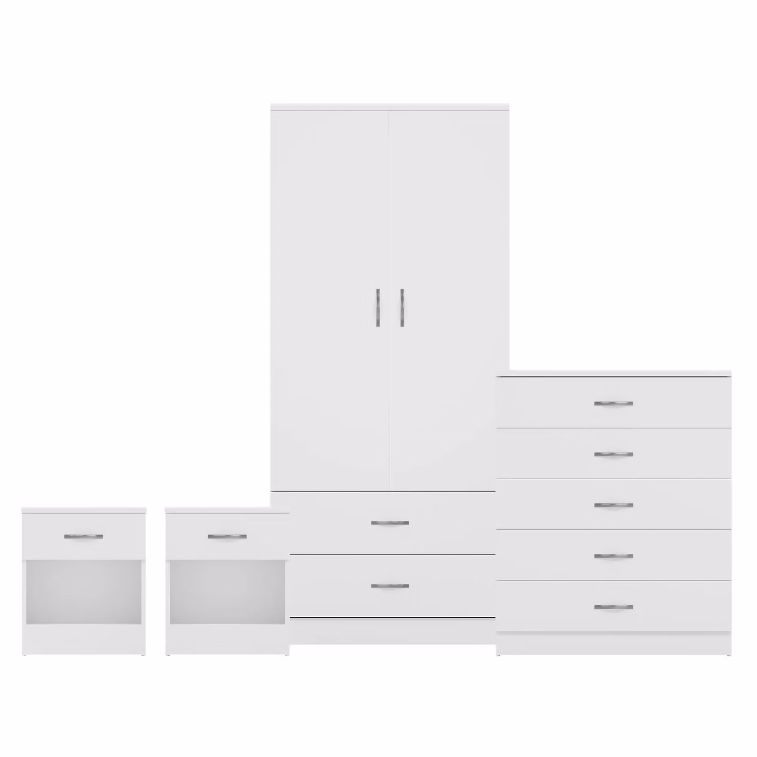 Vida Designs Modern White Matt Bedroom Set – 2