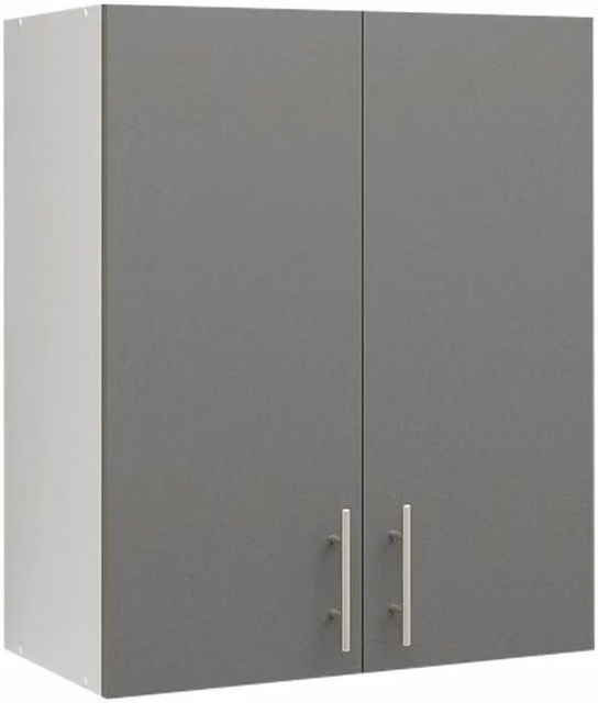 SPETLEK Modern Grey Matt Kitchen Wall Unit Storage Cabinet with Hinged Doors and Internal Shelves