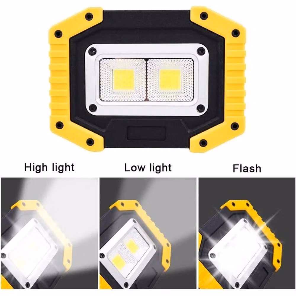 FLAVORA 30W Rechargeable COB LED Work Flood Light in Yellow – 4