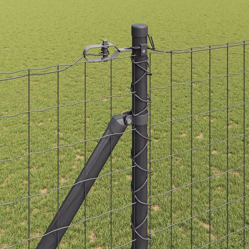Berkfield Home Modern Euro Fence with 7 Spike Posts, Galvanised Steel, Grey, W: 10 m, H: 1.5 m – 3