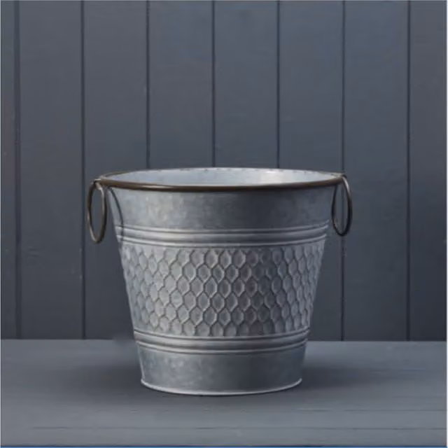 KDMD Grey Geometric Industrial Metal Round Tabletop Honeycomb Planter