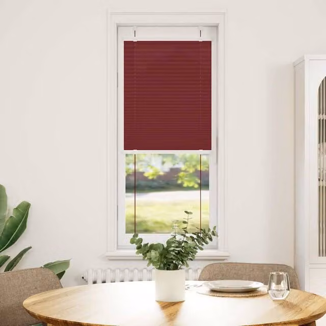 Berkfield Home Single Pleat Corded Blind in Bordeaux Red Polyester, W: 45 cm, H: 100 cm