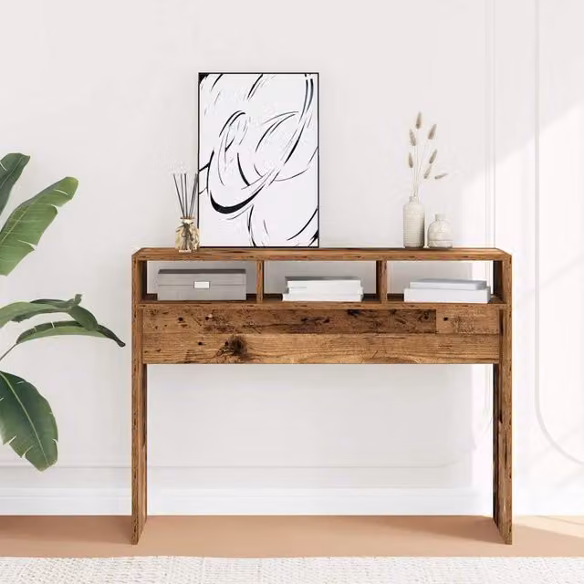 Berkfield Home Rustic Brown Console Table, W/D/H: 105 x 30 x 80 cm – 1