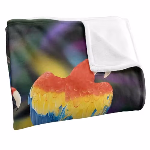 JQ Licensing Royce Mcclure Macaws Silky Touch Super Soft Multicolour Fleece Throw Blanket W/D/H: 91 x 147 cm – 2