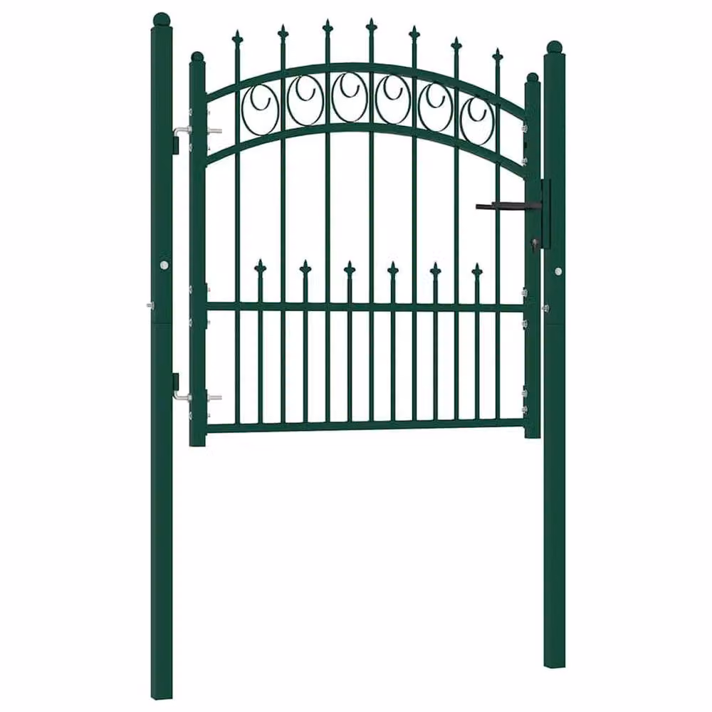 Berkfield Home Green Steel Spiked Swing Fence Gate W/H: 100 x 100 cm – 2