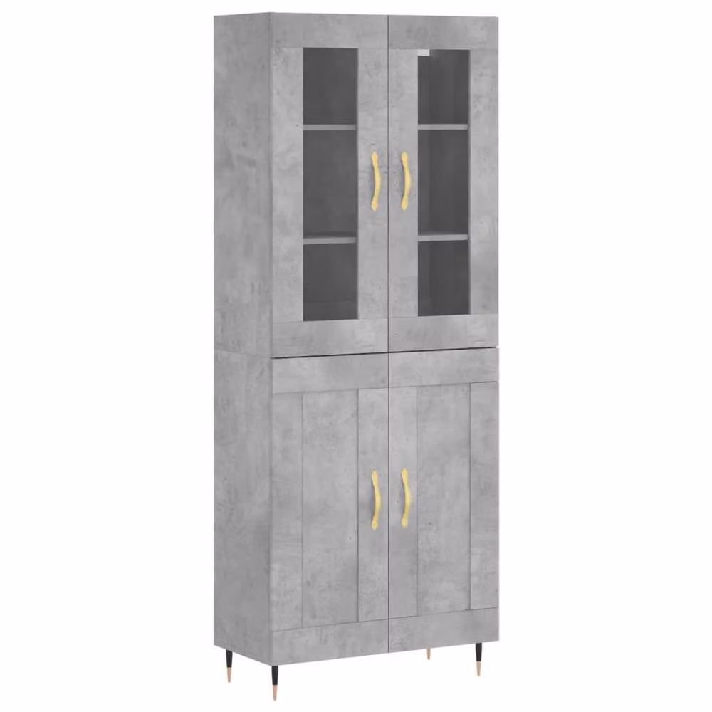 Berkfield Home Modern Highboard in Concrete Grey, W/D/H: 69.5 x 34 x 180 cm – 3