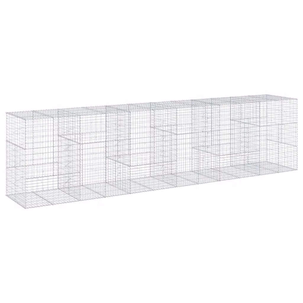 Berkfield Home Silver Galvanised Steel Gabion Basket with Cover, W/D/H: 600 x 100 x 150 cm – 2
