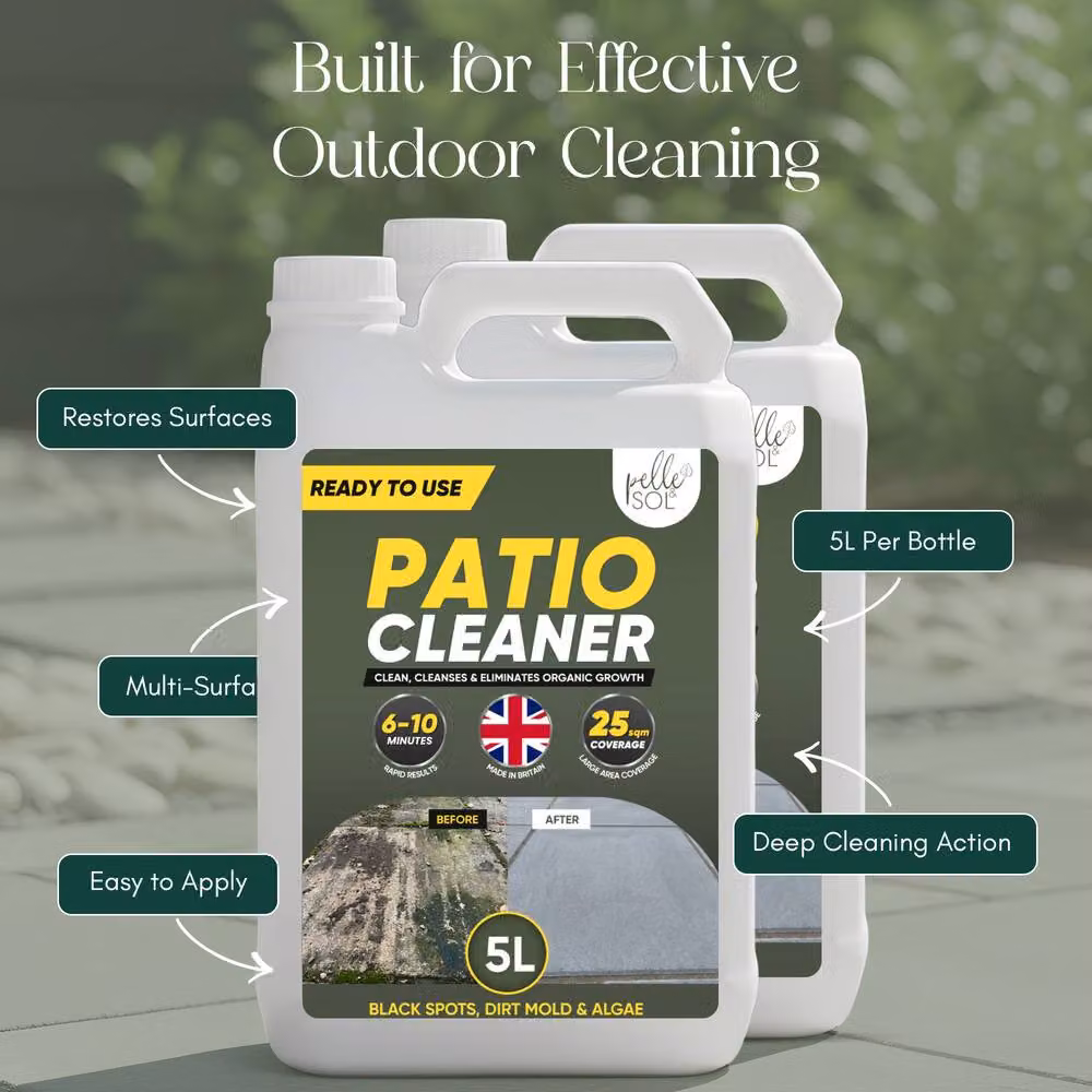 Pelle & Sol Outdoor Patio Cleaner and Moss Remover, 2 x 5L, White – 5