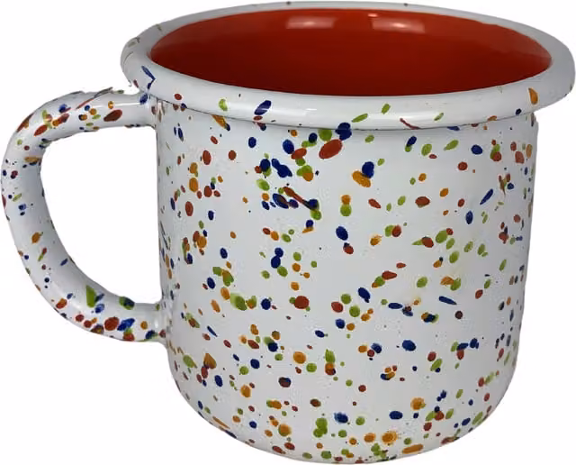 Elifle Sparkle Series Enamel Mug in Red and Multicolour