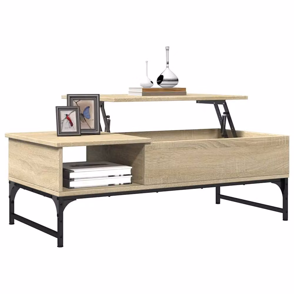 Berkfield Home Sonoma Oak Coffee Table in Beige, W/D/H: 100 x 50 x 35 cm – 3