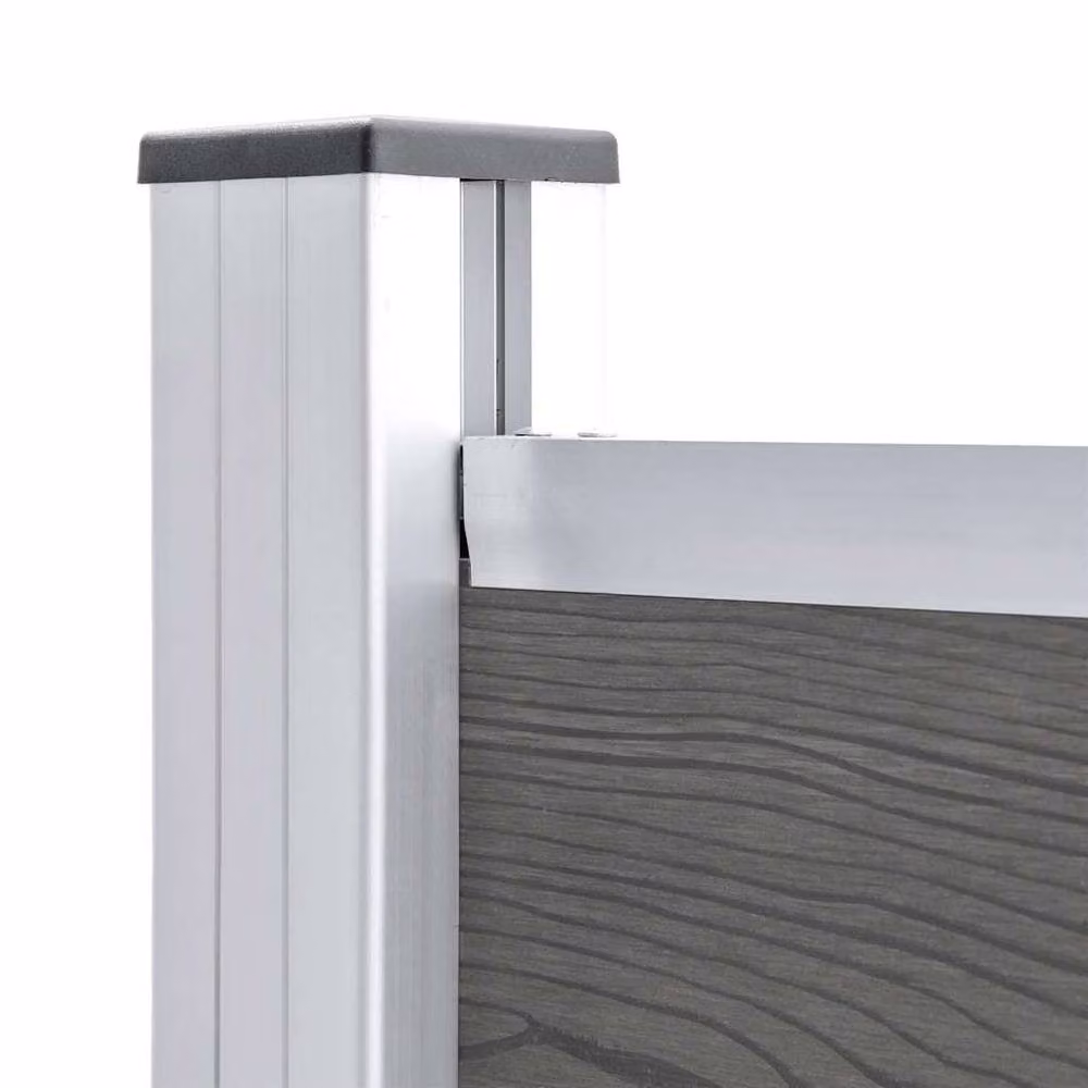 Berkfield Home Durable WPC Fence Panel, Grey, H 180 cm x W 146 cm – 2