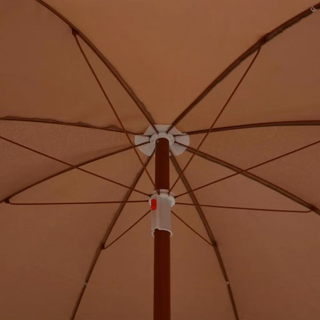 Berkfield Home Parasol with Steel Pole, Beige, Diameter: 240 cm – 2